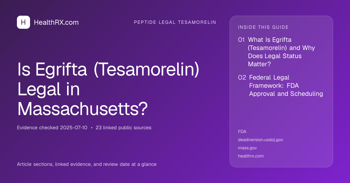 Evidence overview for Is Egrifta (Tesamorelin) Legal in Massachusetts?