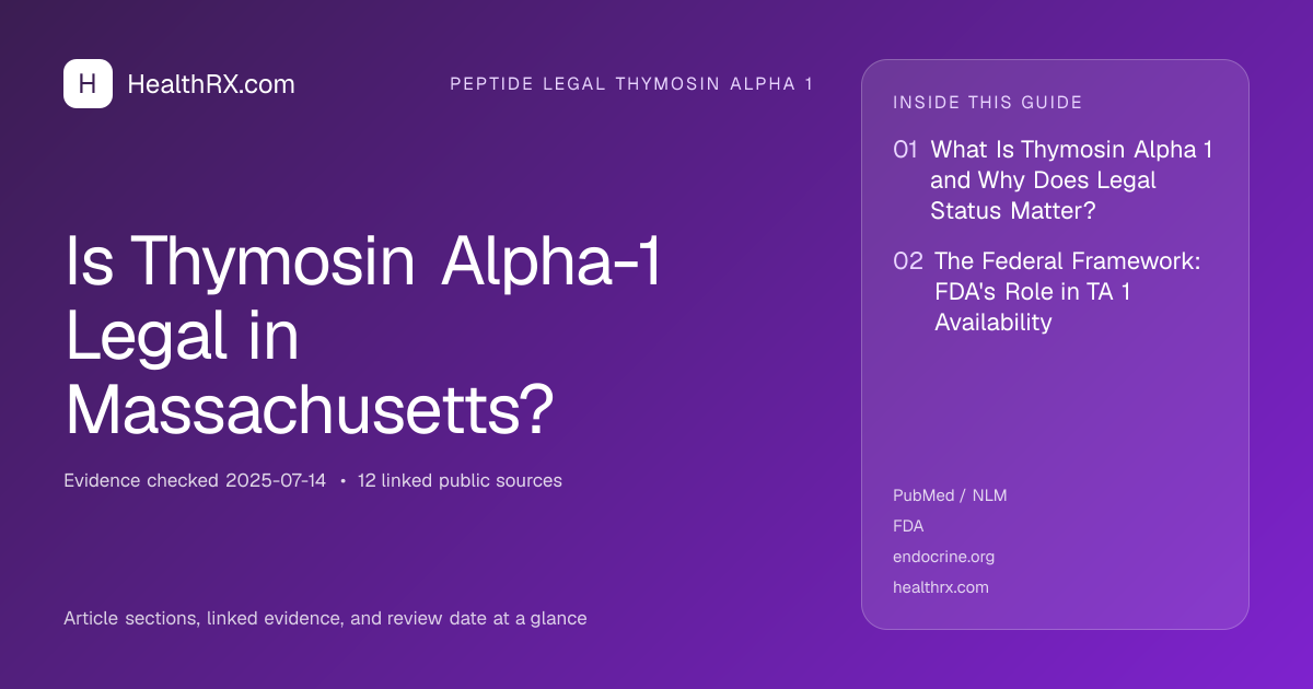 Evidence overview for Is Thymosin Alpha-1 Legal in Massachusetts?