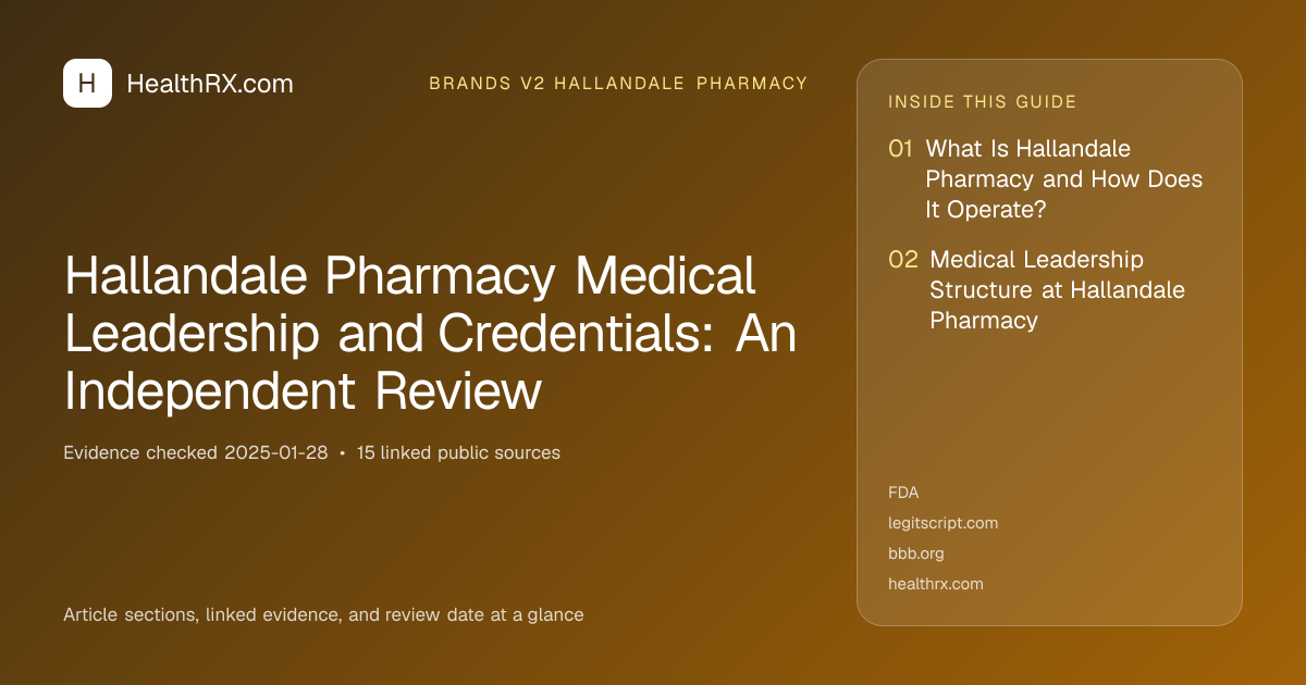 Evidence overview for Hallandale Pharmacy Medical Leadership and Credentials: An Independent Review