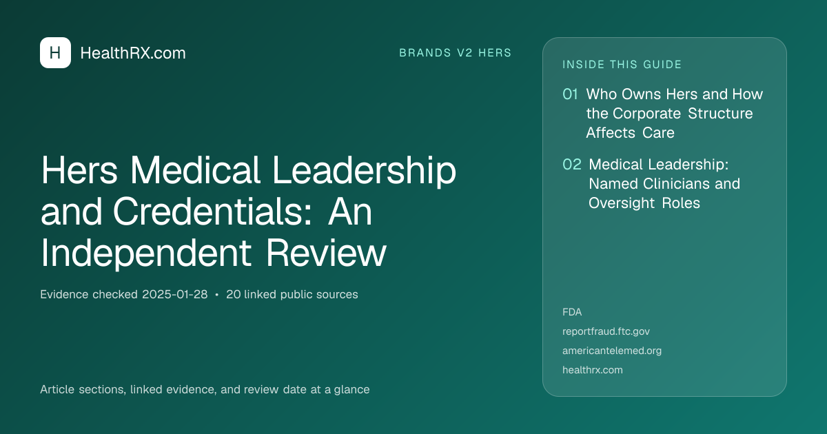 Evidence overview for Hers Medical Leadership and Credentials: An Independent Review