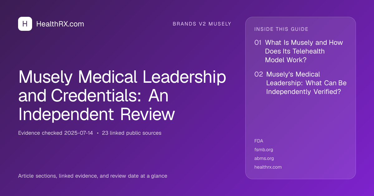 Evidence overview for brands v2 musely: Musely Medical Leadership and Credentials: An Independent Review