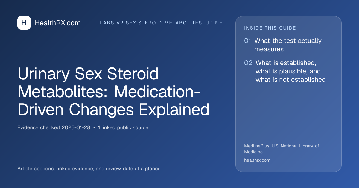Evidence overview for Urinary Sex Steroid Metabolites: Medication-Driven Changes Explained
