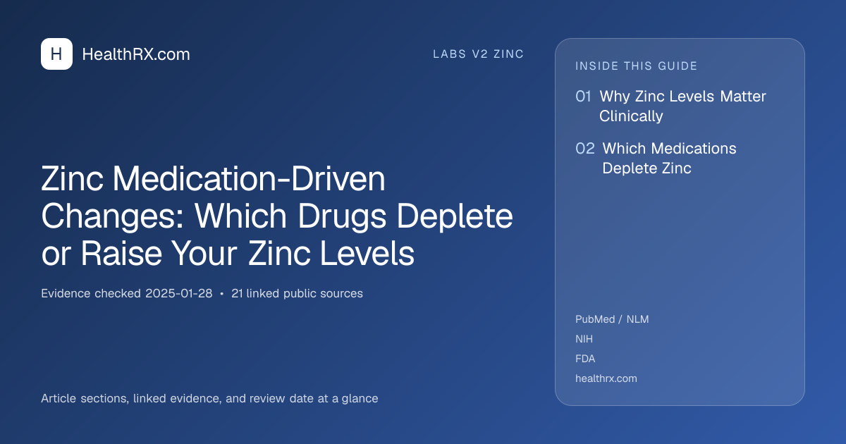 Evidence overview for Zinc Medication-Driven Changes: Which Drugs Deplete or Raise Your Zinc Levels
