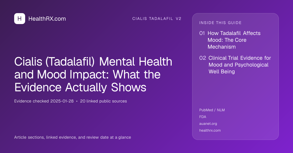 Evidence overview for cialis tadalafil v2: Cialis (Tadalafil) Mental Health and Mood Impact: What the Evidence Actually Shows