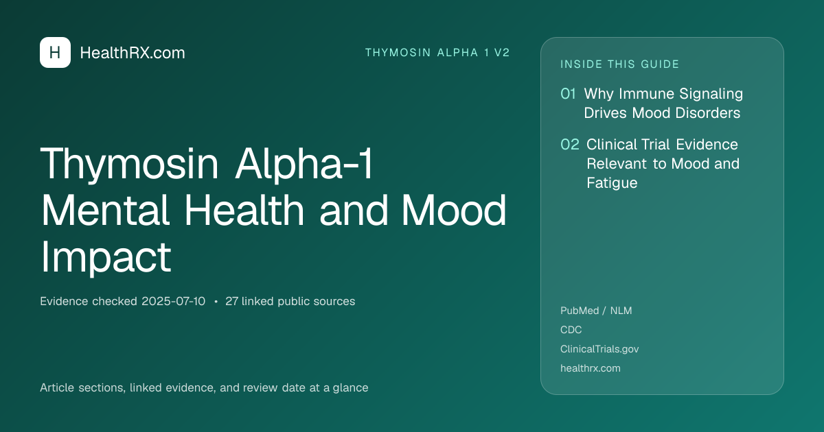 Evidence overview for thymosin alpha 1 v2: Thymosin Alpha-1 Mental Health and Mood Impact