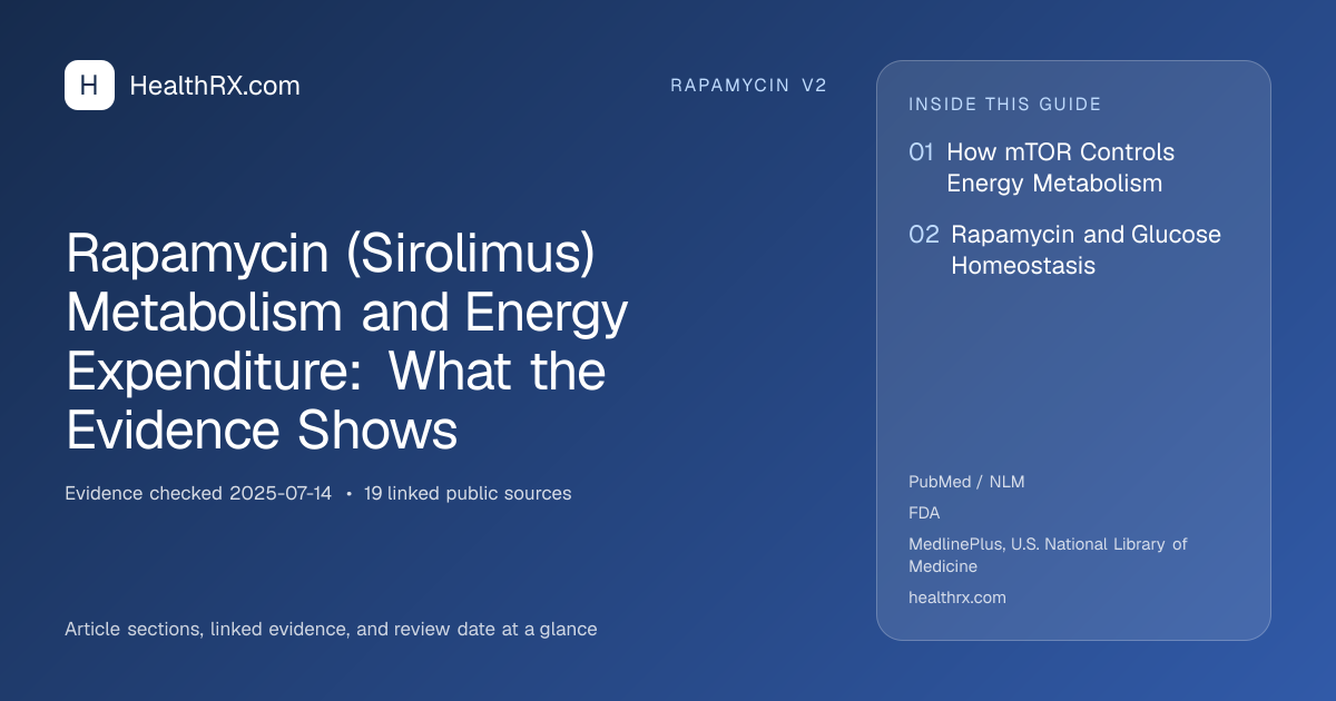 Evidence overview for rapamycin v2: Rapamycin (Sirolimus) Metabolism and Energy Expenditure: What the Evidence Shows