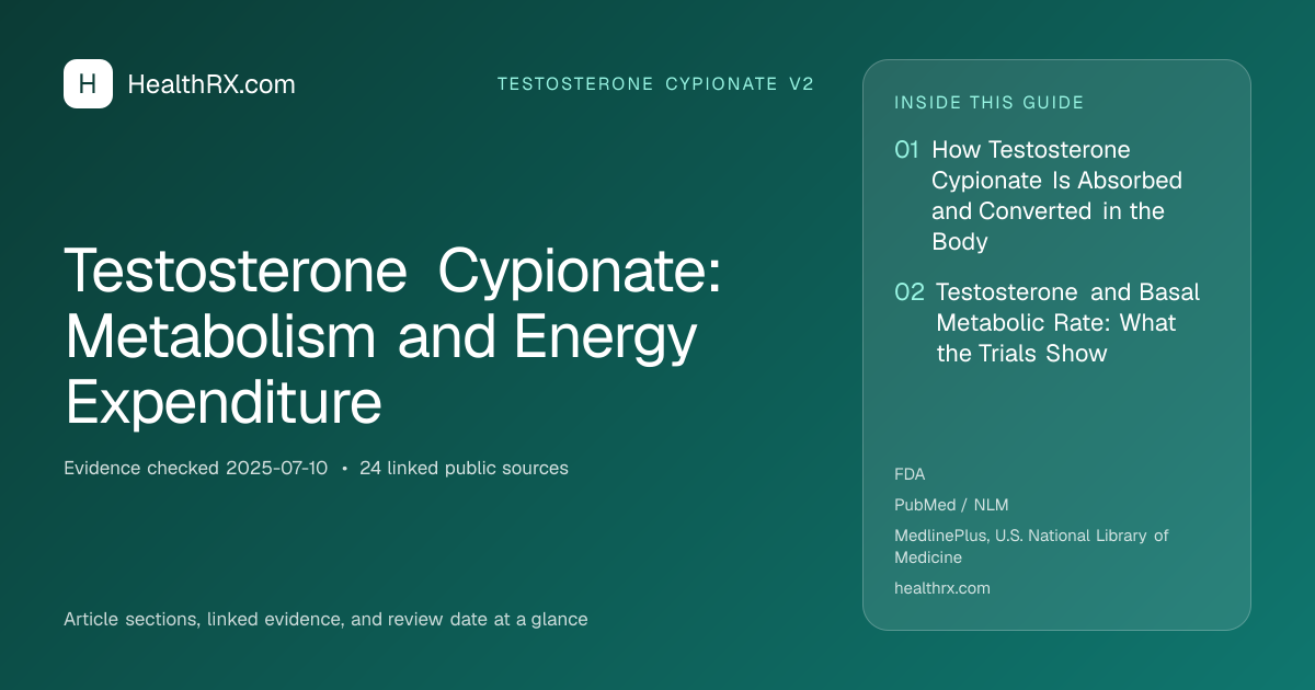 Evidence overview for Testosterone Cypionate: Metabolism and Energy Expenditure
