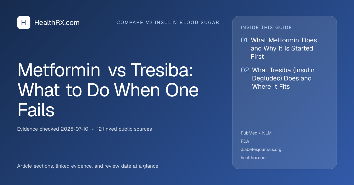 Evidence overview for compare v2 insulin blood sugar: Metformin vs Tresiba: What to Do When One Fails