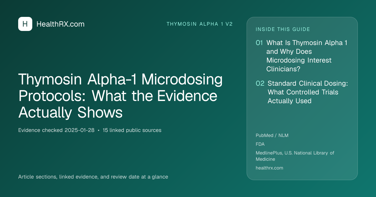 Evidence overview for Thymosin Alpha-1 Microdosing Protocols: What the Evidence Actually Shows