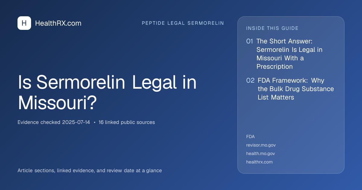 Evidence overview for Is Sermorelin Legal in Missouri?