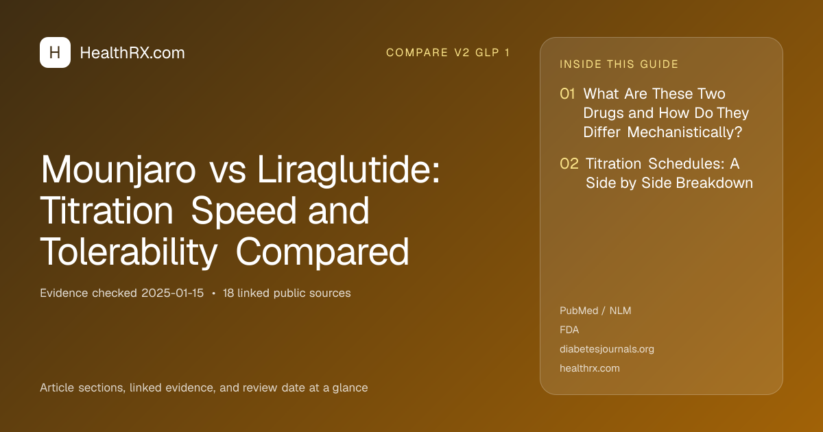 Evidence overview for Mounjaro vs Liraglutide: Titration Speed and Tolerability Compared