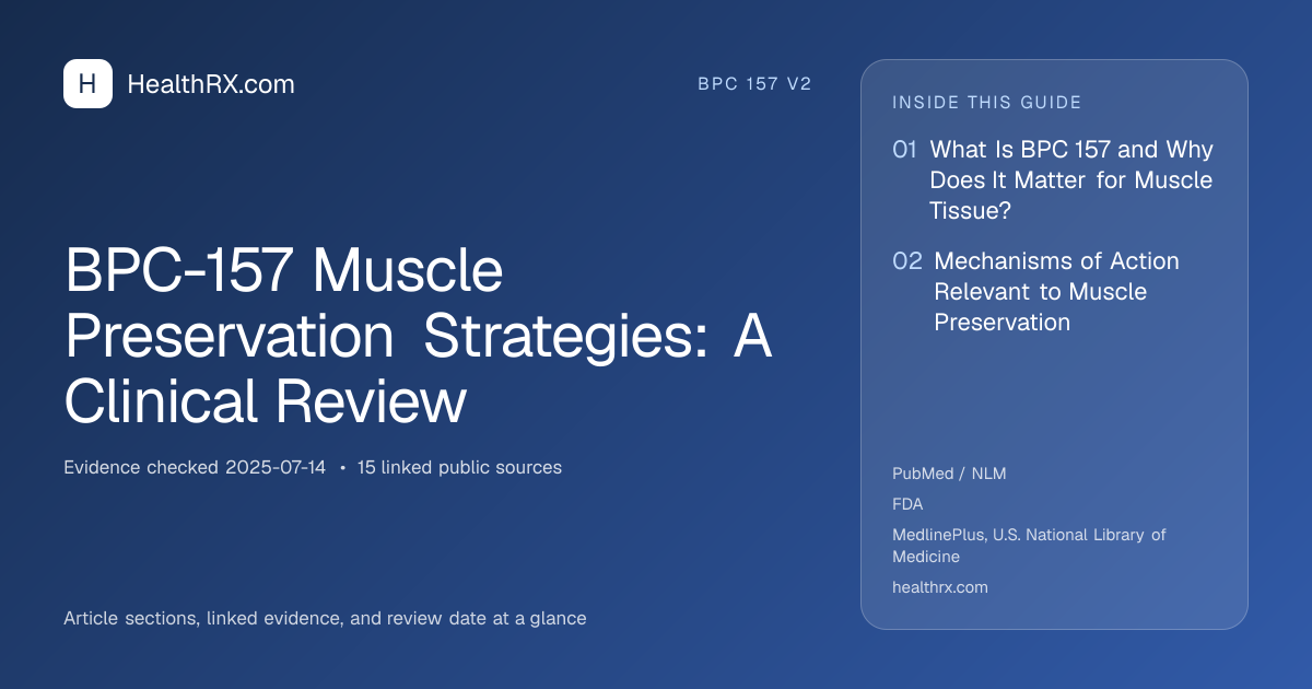 Evidence overview for BPC-157 Muscle Preservation Strategies: A Clinical Review