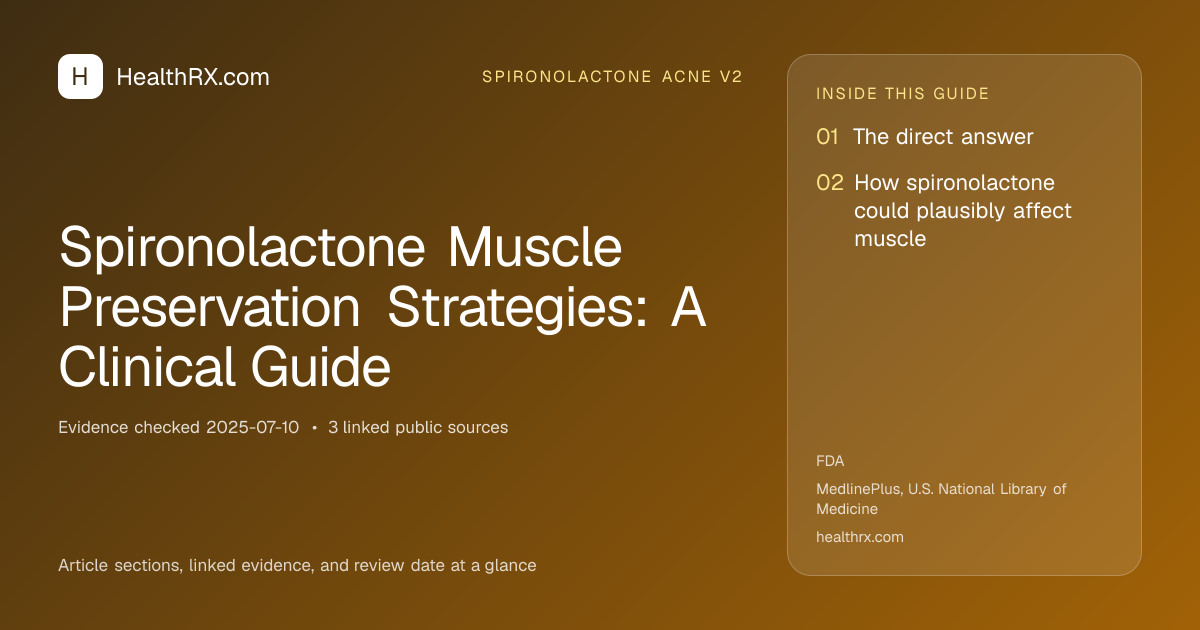 Evidence overview for Spironolactone Muscle Preservation Strategies: A Clinical Guide