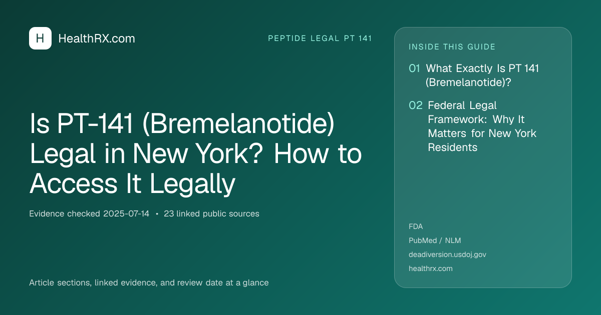 Evidence overview for Is PT-141 (Bremelanotide) Legal in New York? How to Access It Legally