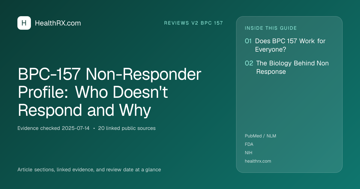 Evidence overview for BPC-157 Non-Responder Profile: Who Doesn't Respond and Why