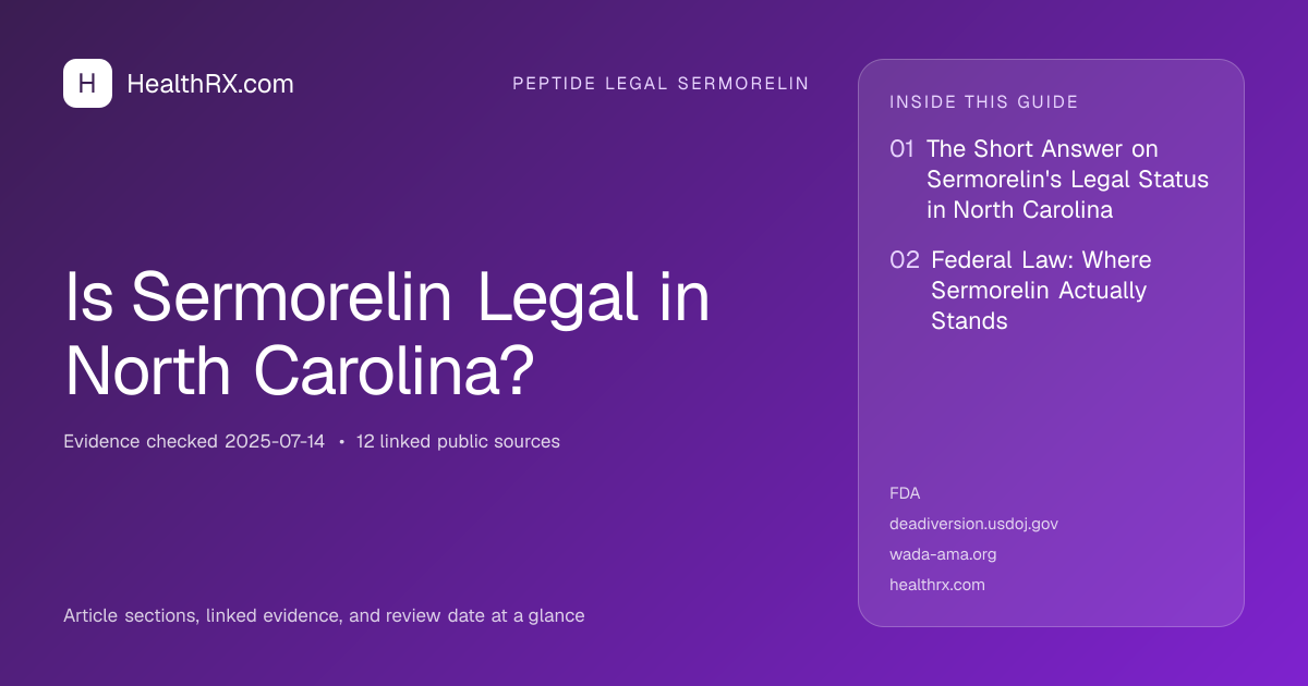 Evidence overview for Is Sermorelin Legal in North Carolina?