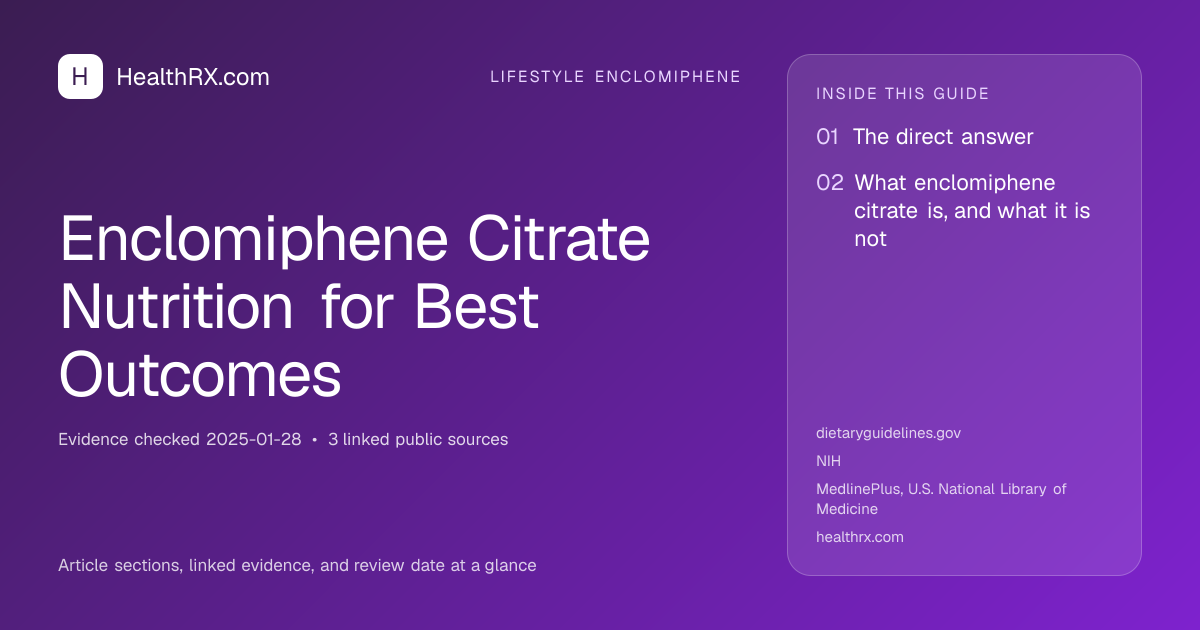 Evidence overview for Enclomiphene Citrate Nutrition for Best Outcomes