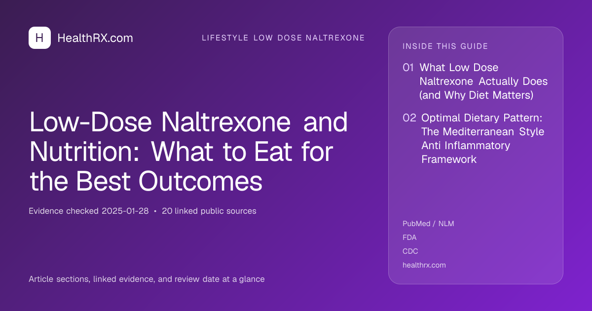 Evidence overview for lifestyle low dose naltrexone: Low-Dose Naltrexone and Nutrition: What to Eat for the Best Outcomes