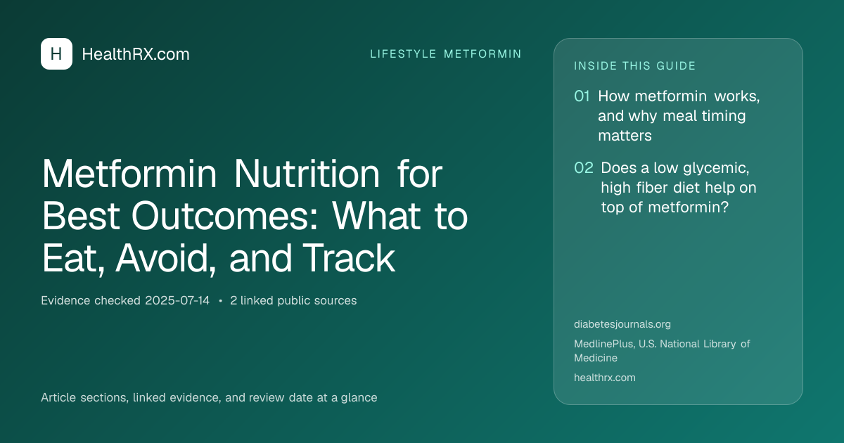 Evidence overview for lifestyle metformin: Metformin Nutrition for Best Outcomes: What to Eat, Avoid, and Track