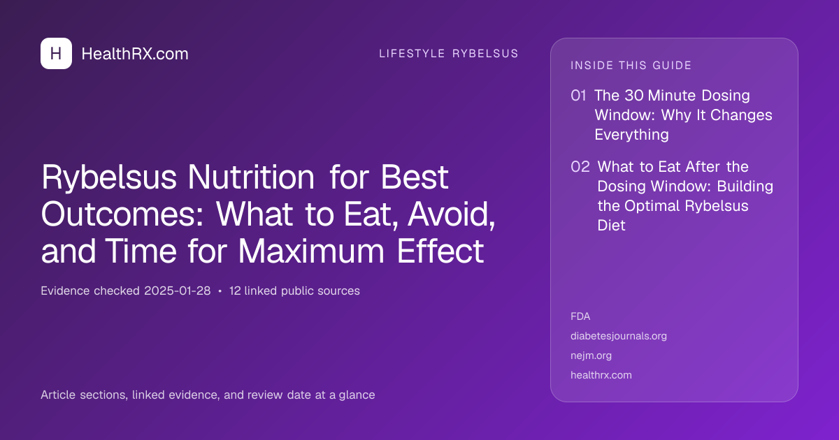 Evidence overview for Rybelsus Nutrition for Best Outcomes: What to Eat, Avoid, and Time for Maximum Effect