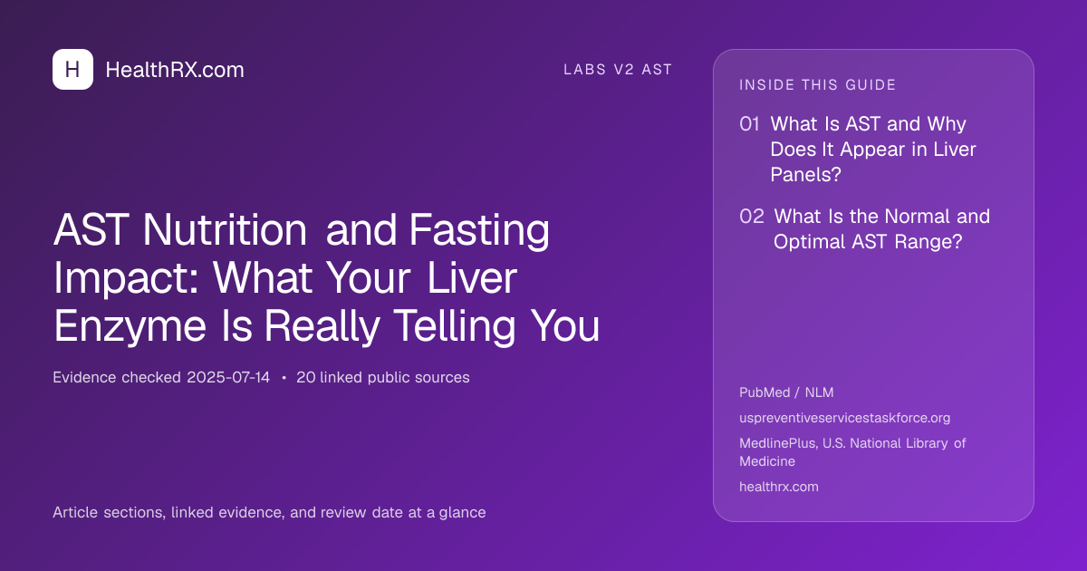 Evidence overview for AST Nutrition and Fasting Impact: What Your Liver Enzyme Is Really Telling You