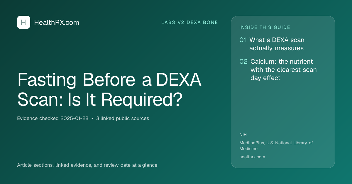 Evidence overview for Fasting Before a DEXA Scan: Is It Required?