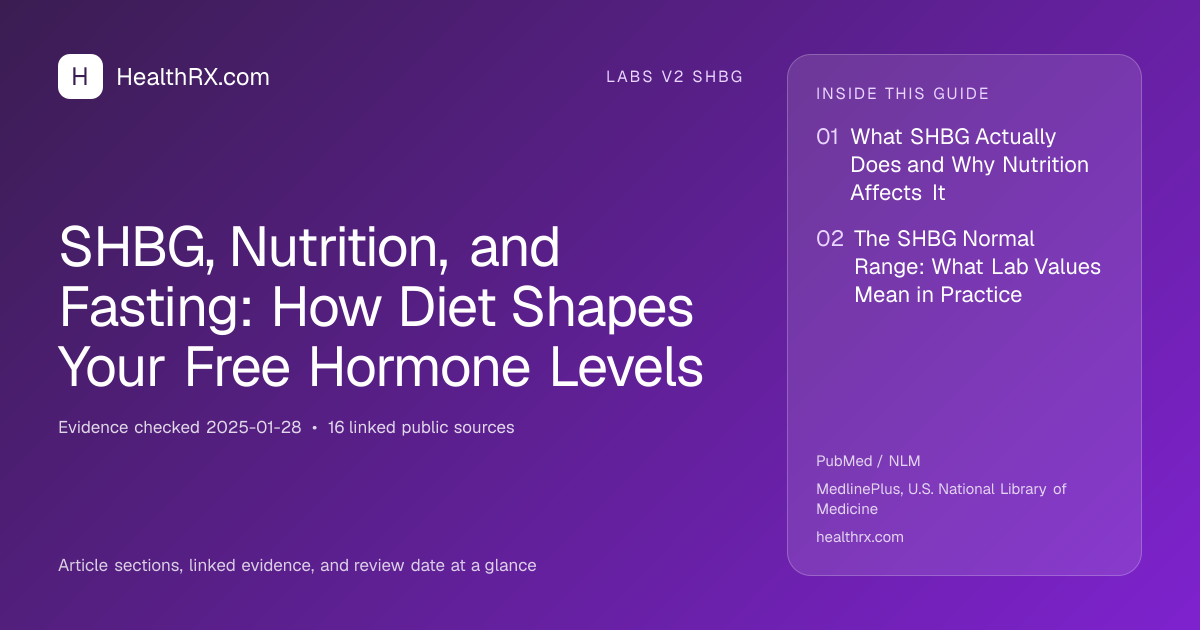 Evidence overview for SHBG, Nutrition, and Fasting: How Diet Shapes Your Free Hormone Levels