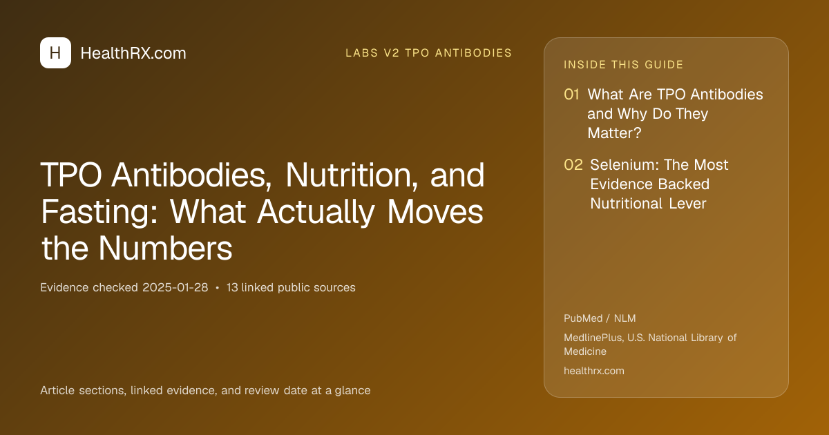 Evidence overview for TPO Antibodies, Nutrition, and Fasting: What Actually Moves the Numbers