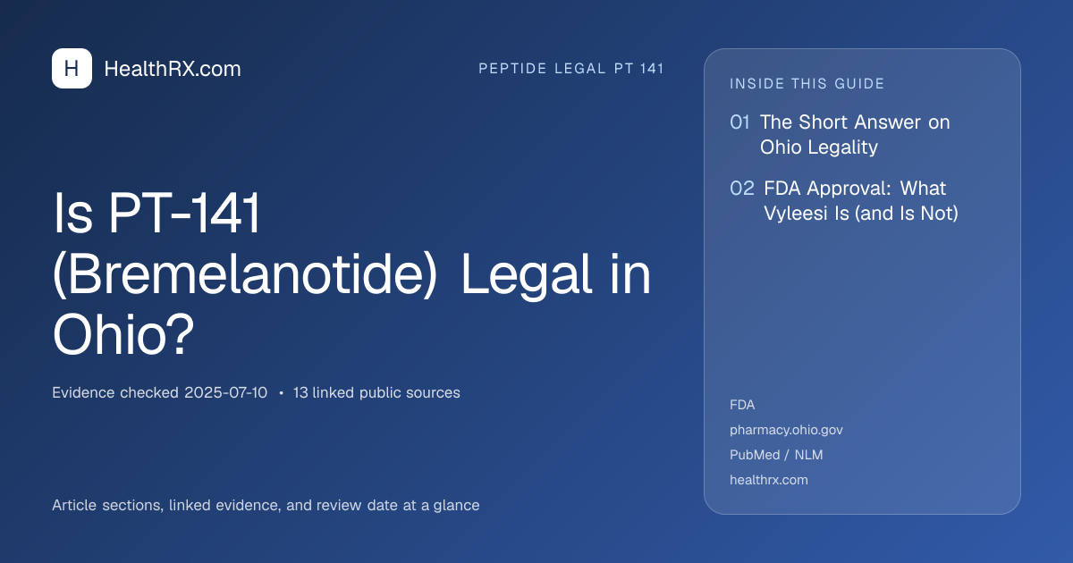 Evidence overview for Is PT-141 (Bremelanotide) Legal in Ohio?