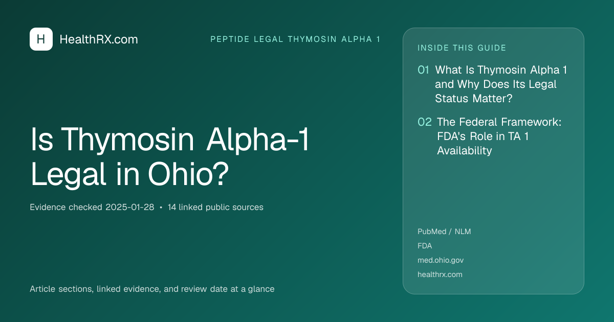 Evidence overview for Is Thymosin Alpha-1 Legal in Ohio?