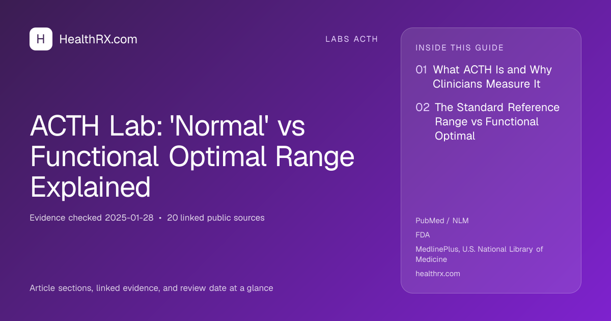 Evidence overview for ACTH Lab: 'Normal' vs Functional Optimal Range Explained