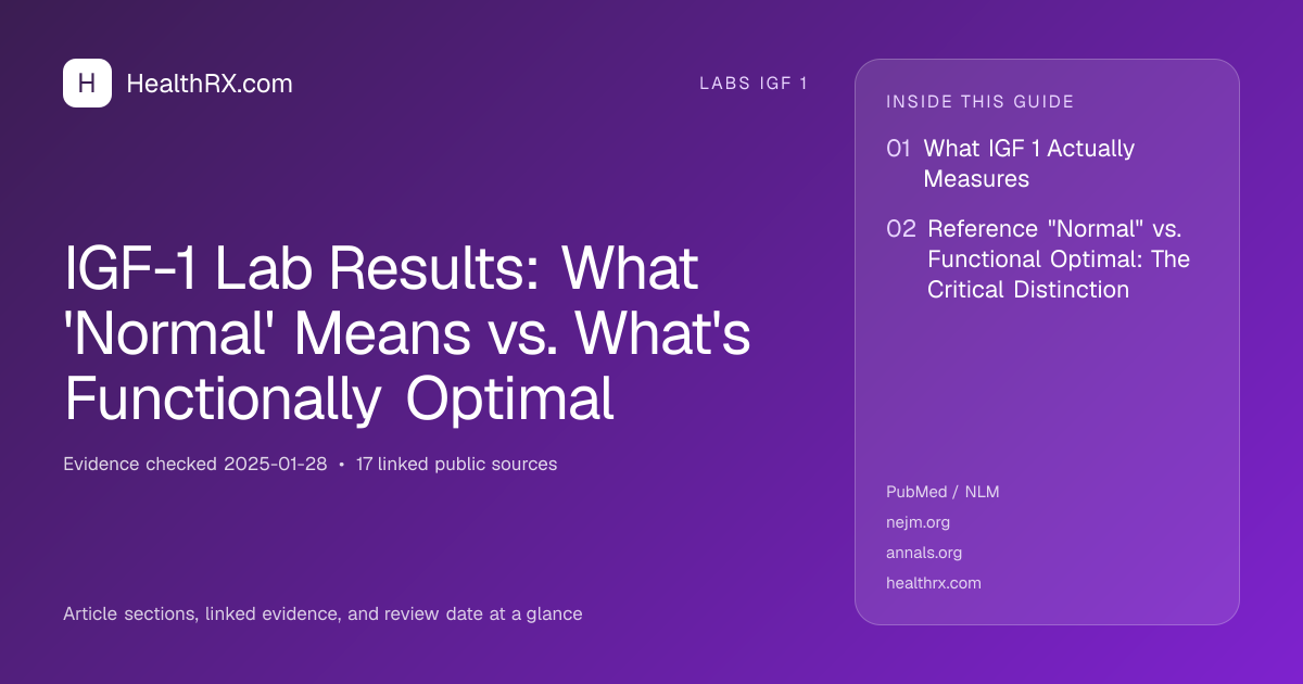 Evidence overview for IGF-1 Lab Results: What 'Normal' Means vs. What's Functionally Optimal