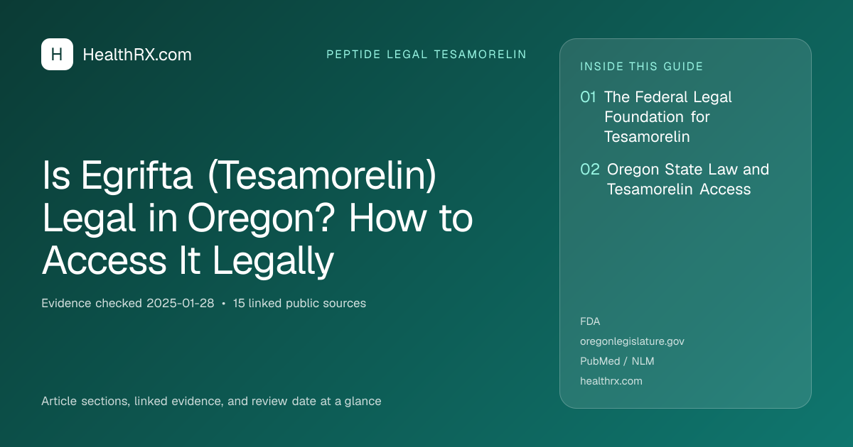 Evidence overview for Is Egrifta (Tesamorelin) Legal in Oregon? How to Access It Legally