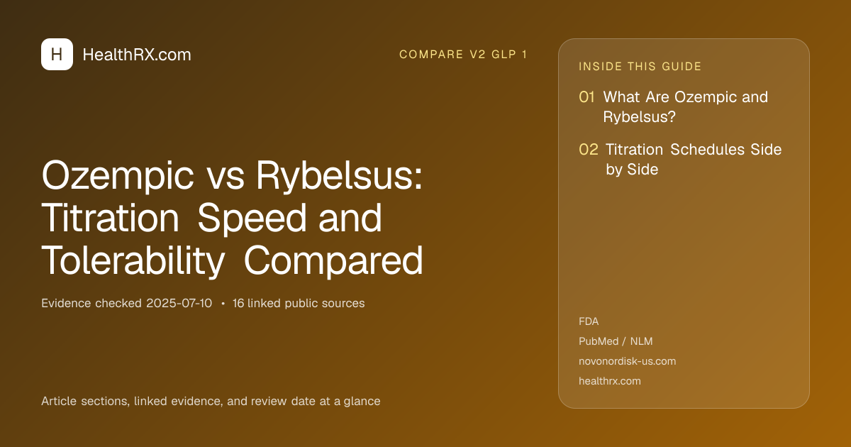 Evidence overview for Ozempic vs Rybelsus: Titration Speed and Tolerability Compared