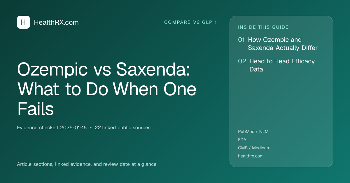 Evidence overview for Ozempic vs Saxenda: What to Do When One Fails