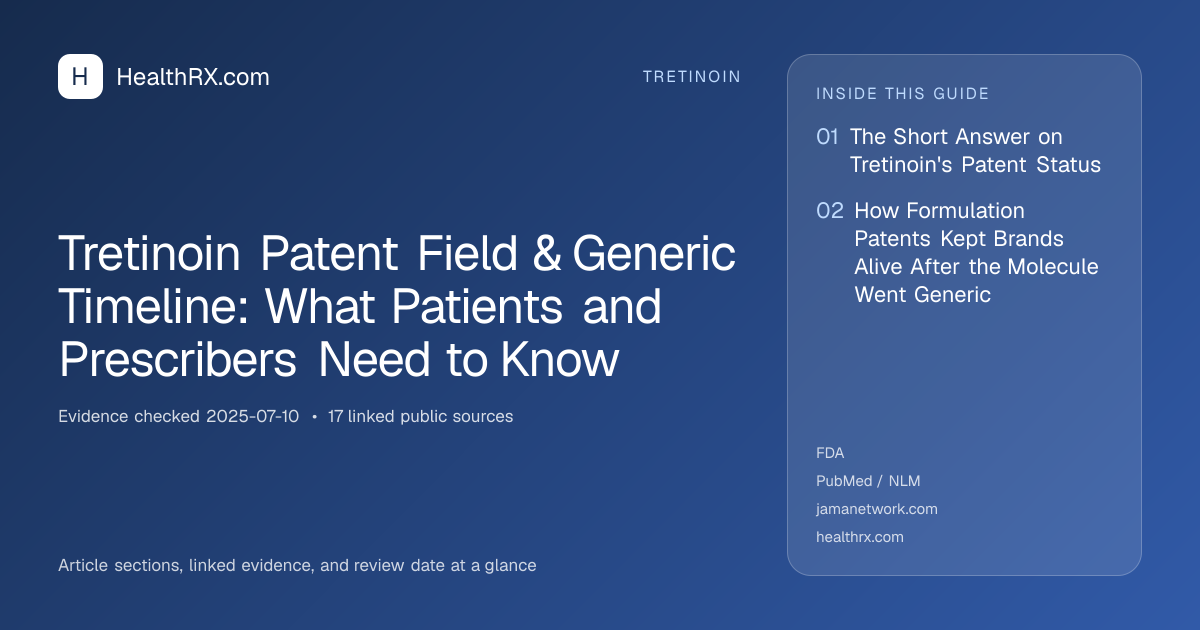 Evidence overview for Tretinoin Patent Field & Generic Timeline: What Patients and Prescribers Need to Know