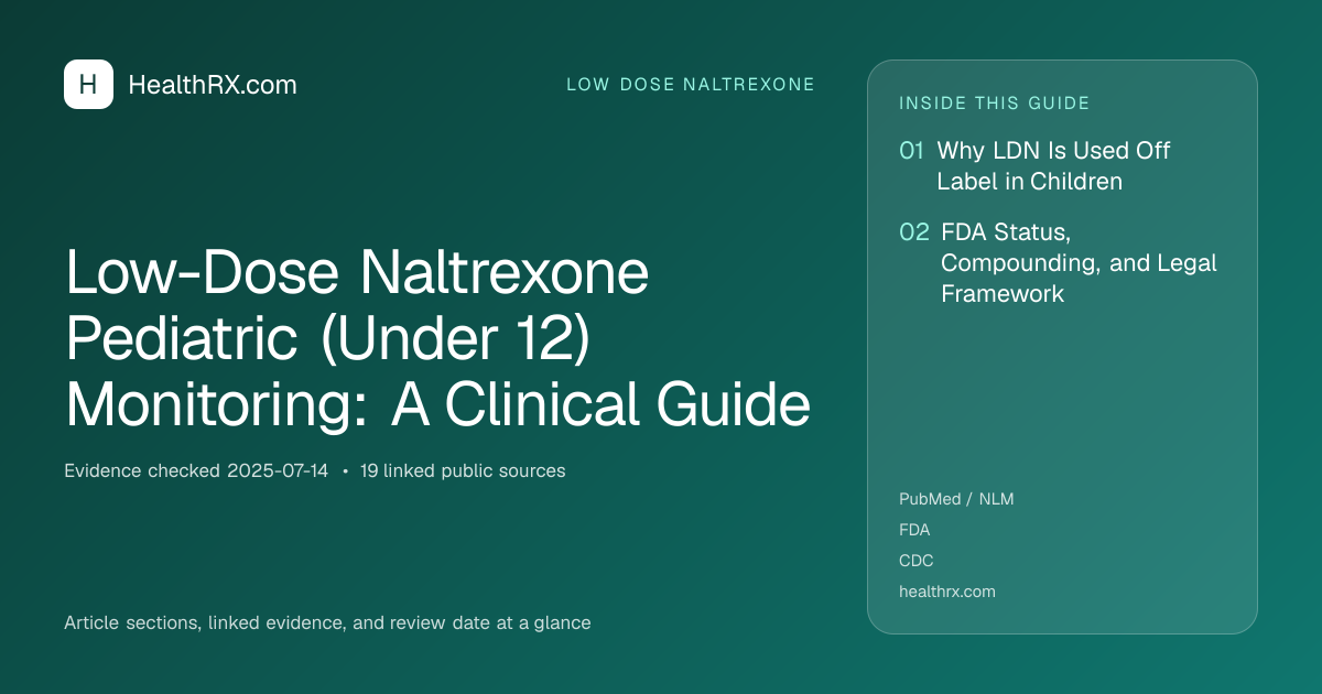 Evidence overview for Low-Dose Naltrexone Pediatric (Under 12) Monitoring: A Clinical Guide
