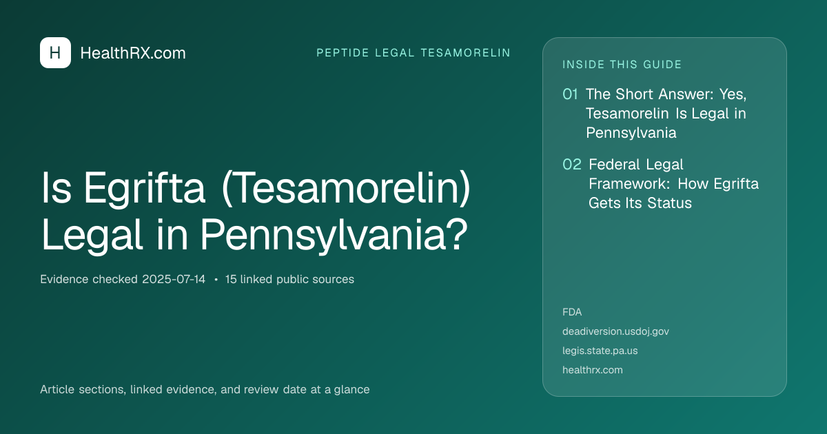 Evidence overview for Is Egrifta (Tesamorelin) Legal in Pennsylvania?