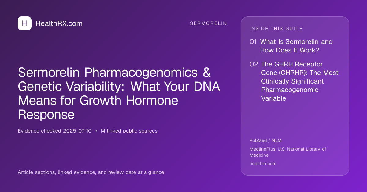 Evidence overview for Sermorelin Pharmacogenomics & Genetic Variability: What Your DNA Means for Growth Hormone Response