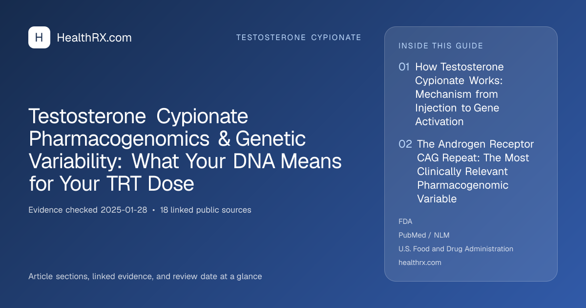 Evidence overview for Testosterone Cypionate Pharmacogenomics & Genetic Variability: What Your DNA Means for Your TRT Dose