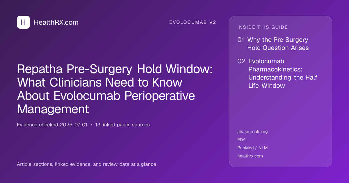 Evidence overview for evolocumab v2: Repatha Pre-Surgery Hold Window: What Clinicians Need to Know About Evolocumab Perioperative Management