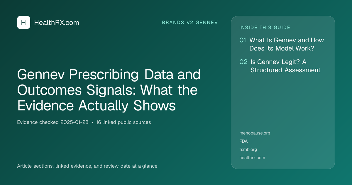 Evidence overview for Gennev Prescribing Data and Outcomes Signals: What the Evidence Actually Shows