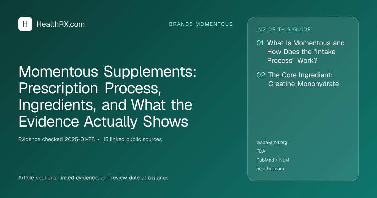 Evidence overview for brands momentous: Momentous Supplements: Prescription Process, Ingredients, and What the Evidence Actually Shows