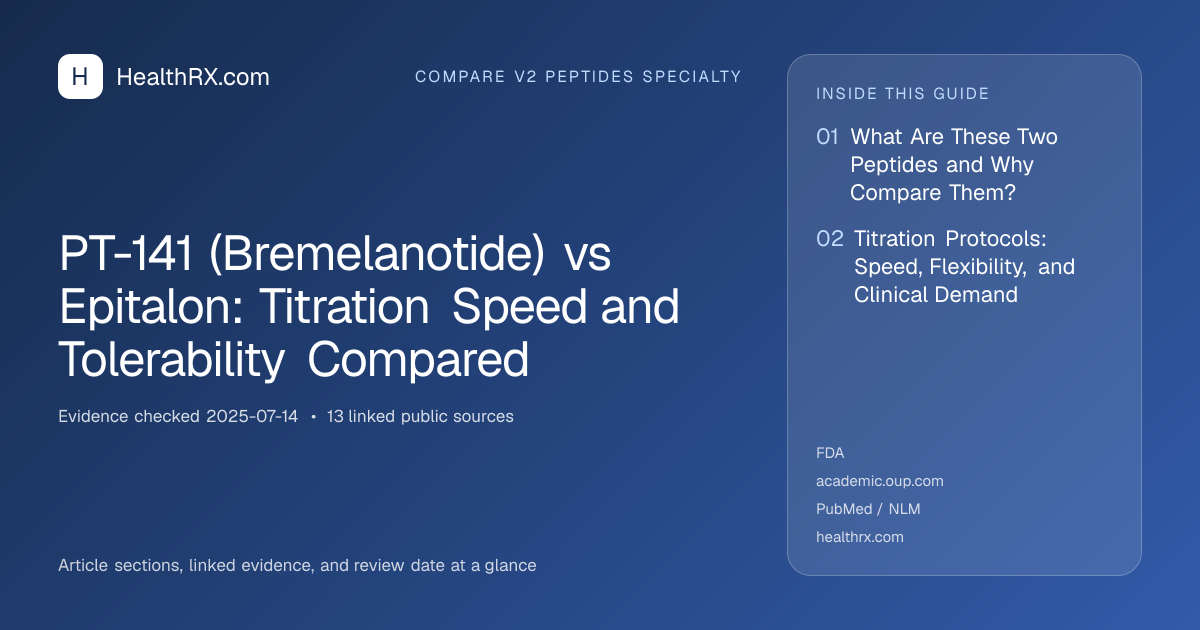 Evidence overview for PT-141 (Bremelanotide) vs Epitalon: Titration Speed and Tolerability Compared