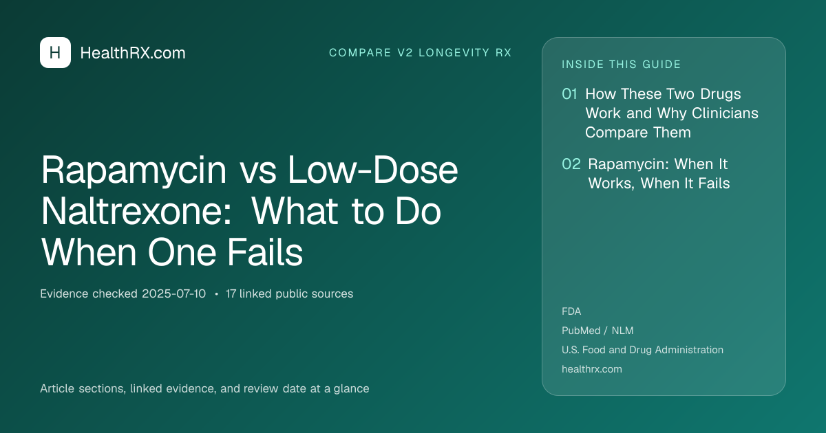 Evidence overview for compare v2 longevity rx: Rapamycin vs Low-Dose Naltrexone: What to Do When One Fails