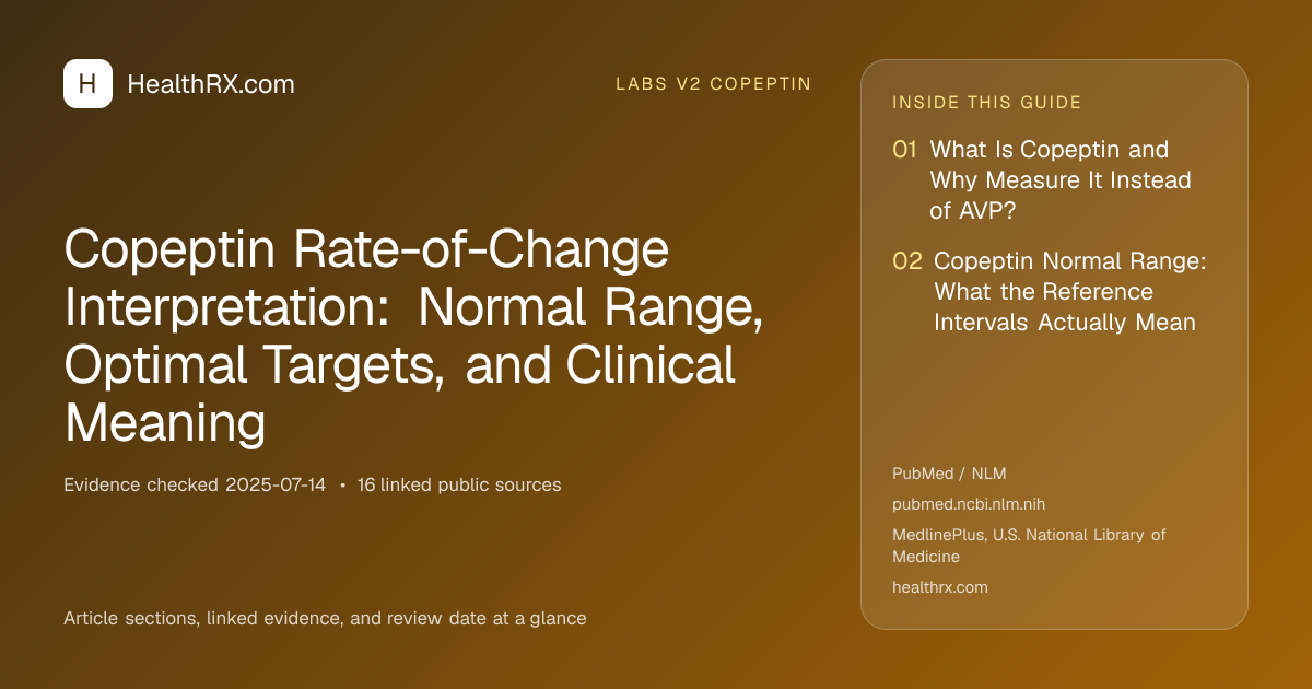 Evidence overview for Copeptin Rate-of-Change Interpretation: Normal Range, Optimal Targets, and Clinical Meaning