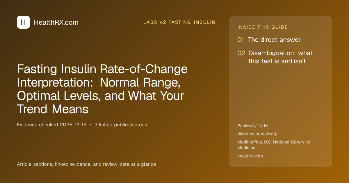 Evidence overview for Fasting Insulin Rate-of-Change Interpretation: Normal Range, Optimal Levels, and What Your Trend Means