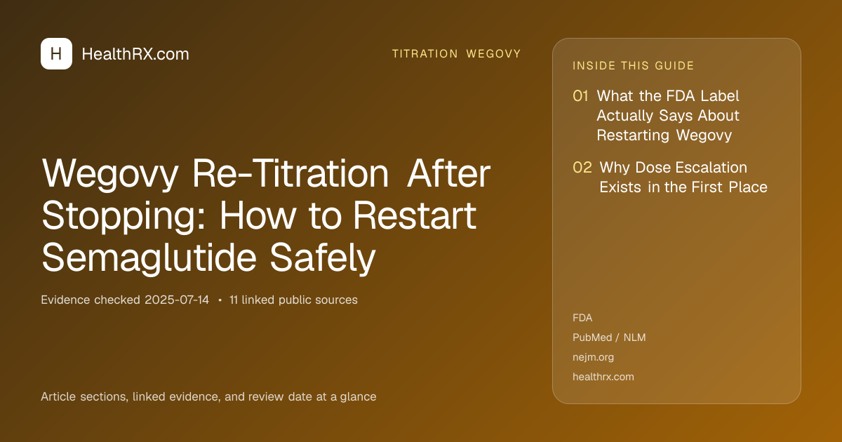 Evidence overview for Wegovy Re-Titration After Stopping: How to Restart Semaglutide Safely