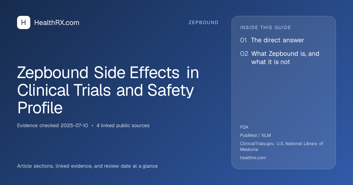 Evidence overview for Zepbound Side Effects in Clinical Trials and Safety Profile