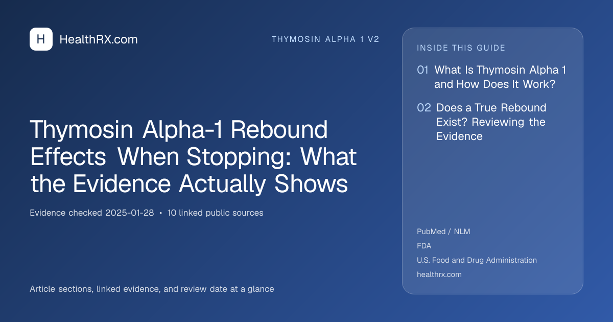 Evidence overview for Thymosin Alpha-1 Rebound Effects When Stopping: What the Evidence Actually Shows